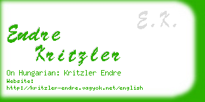 endre kritzler business card